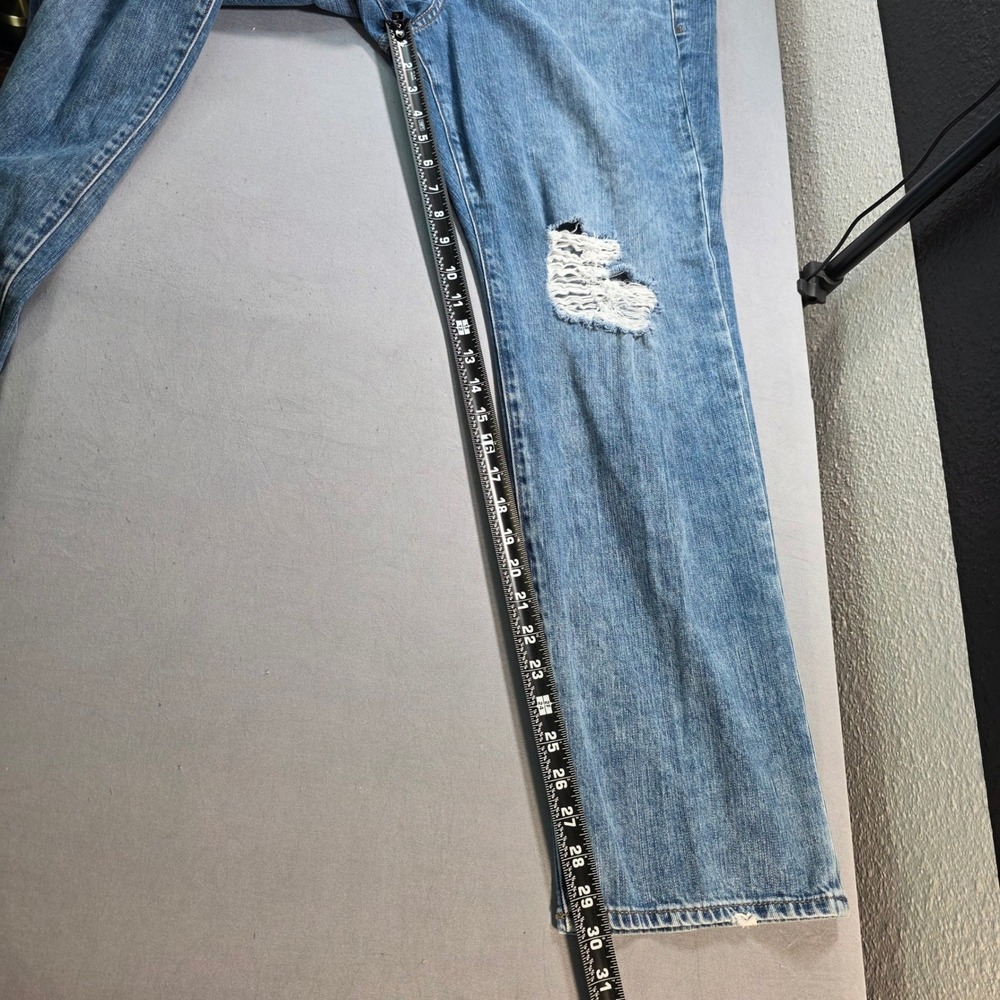 Torrid High Rise Straight Stretch Rigid Distressed Ripped Jeans Blue 14R - Picture 4 of 11